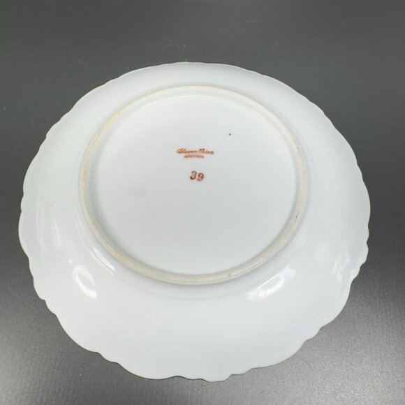 Eleanor China Co Austria Porcelain Plate Dish Set 4 Flowers Gold Gild Vintage - Picture 9 of 16